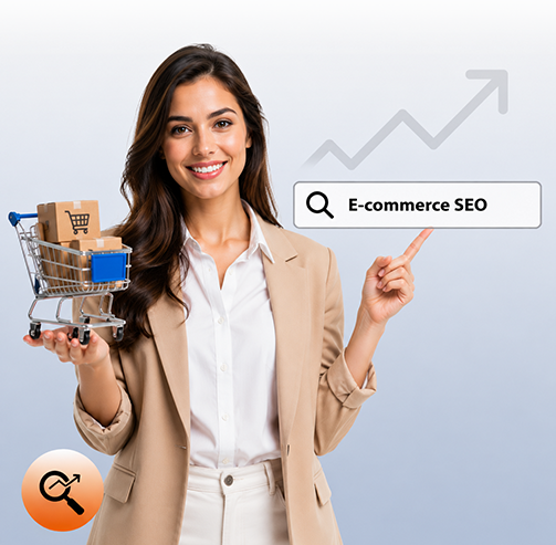 Ecommerce shopping cart holding by man